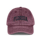 Florida Vintage Embroidered Cap - Washed Red Dad Hat Hats Printify One size Maroon