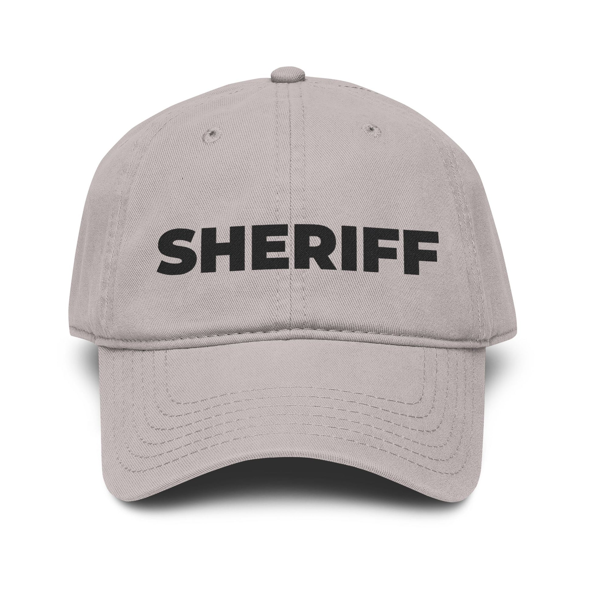 Sheriff Floral Embroidered Baseball Cap Hats Printify One size Gray