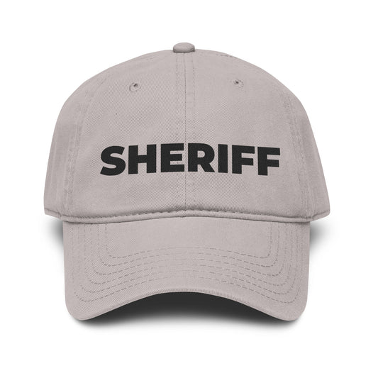 Sheriff Floral Embroidered Baseball Cap Hats Printify One size Gray