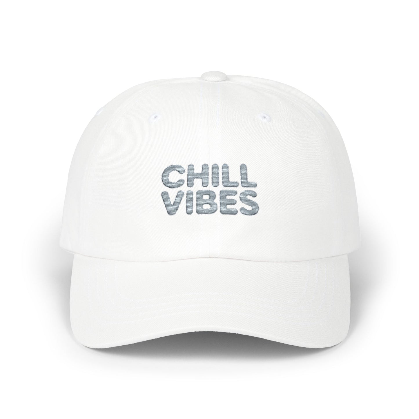 Dad Cap — "Chill Vibes" Embroidered Baseball Hat Hats Printify White One size