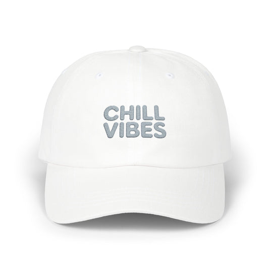 Dad Cap — "Chill Vibes" Embroidered Baseball Hat Hats Printify White One size
