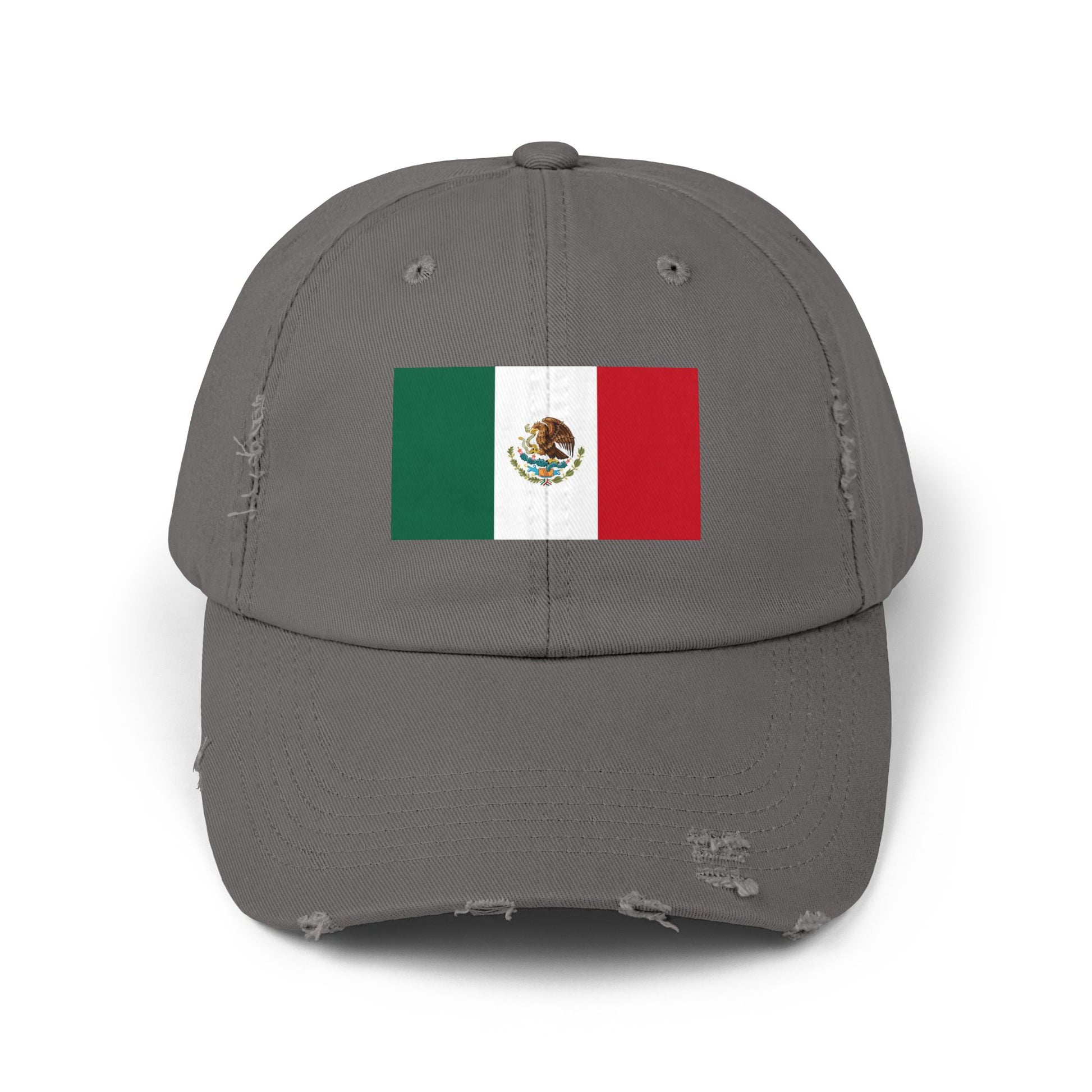 Mexico Flag Distressed Cap — Vintage Mexican Flag Dad Hat Hats Printify Nickel One size