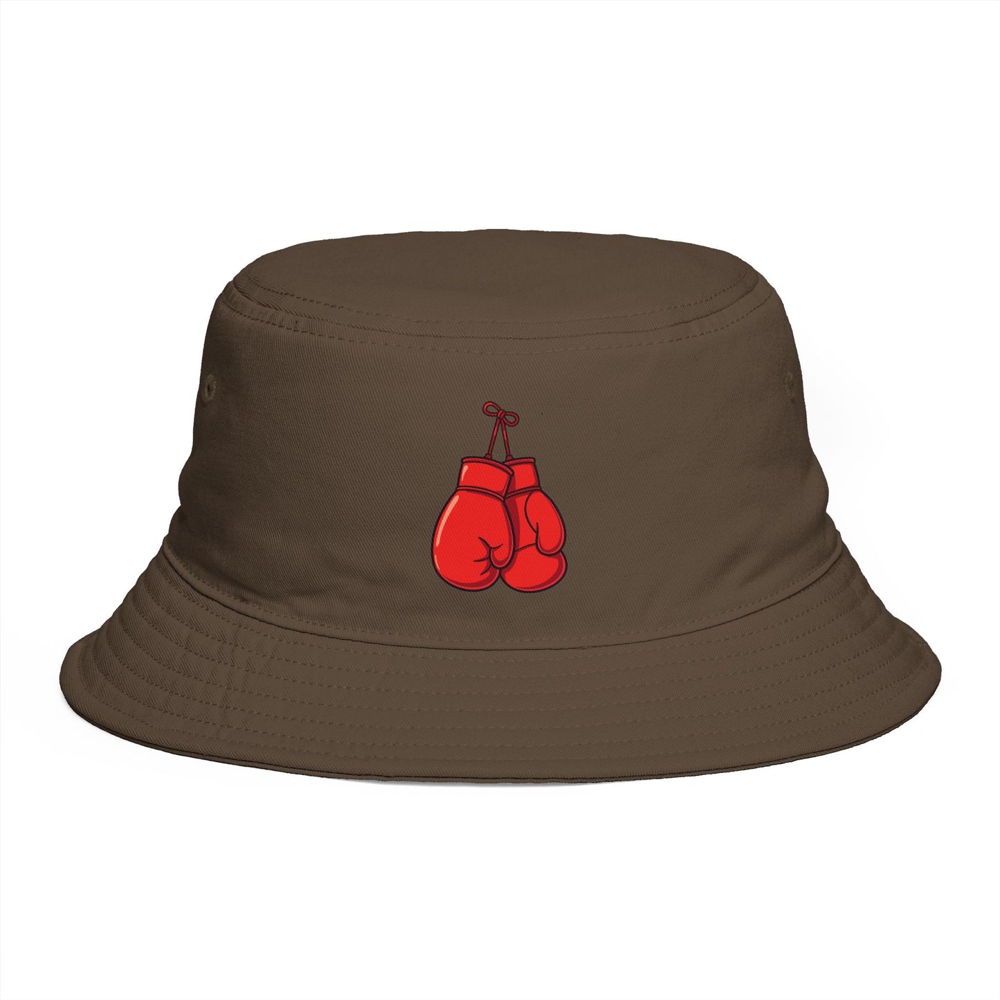 Boxing Gloves Buckethat - Retro Sport Embroidered Bucket Hat Hats Printify One size Walnut