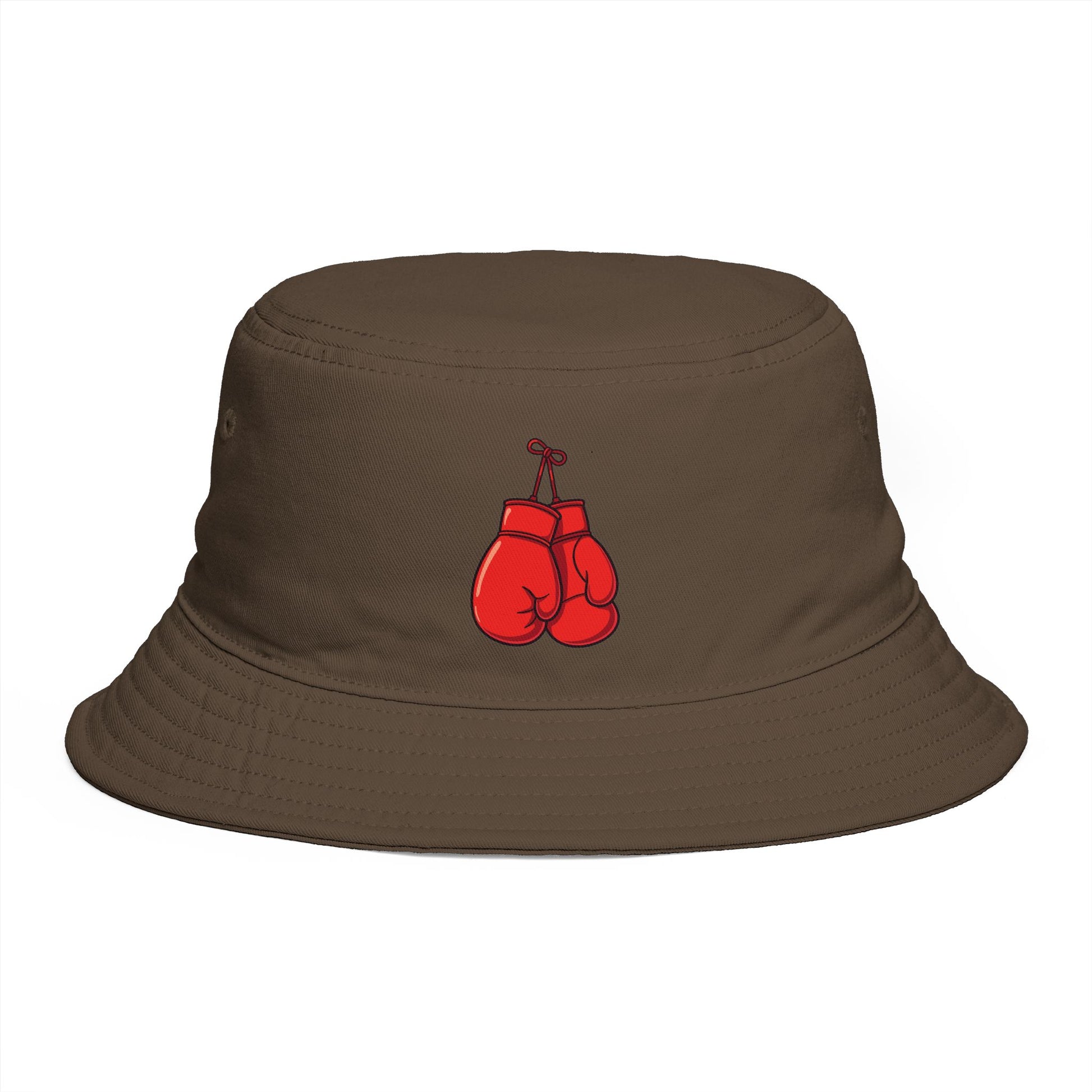 Boxing Gloves Buckethat - Retro Sport Embroidered Bucket Hat Hats Printify One size Walnut