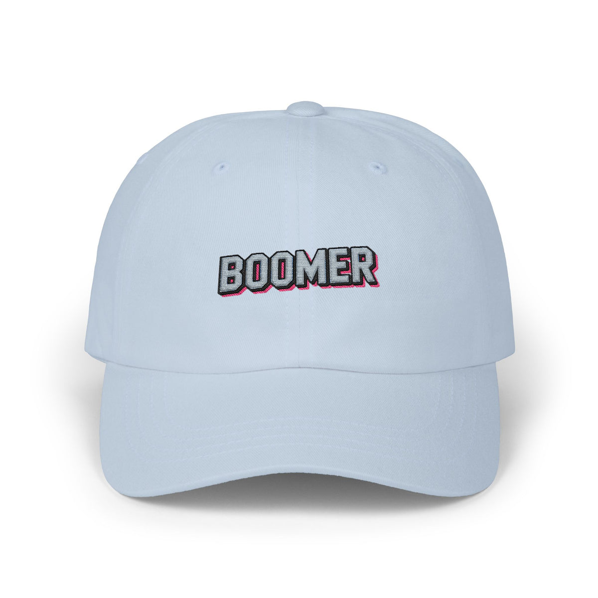 Boomer Embroidered Dad Cap – Retro Patch Baseball Hat Hats Printify Light Blue One size