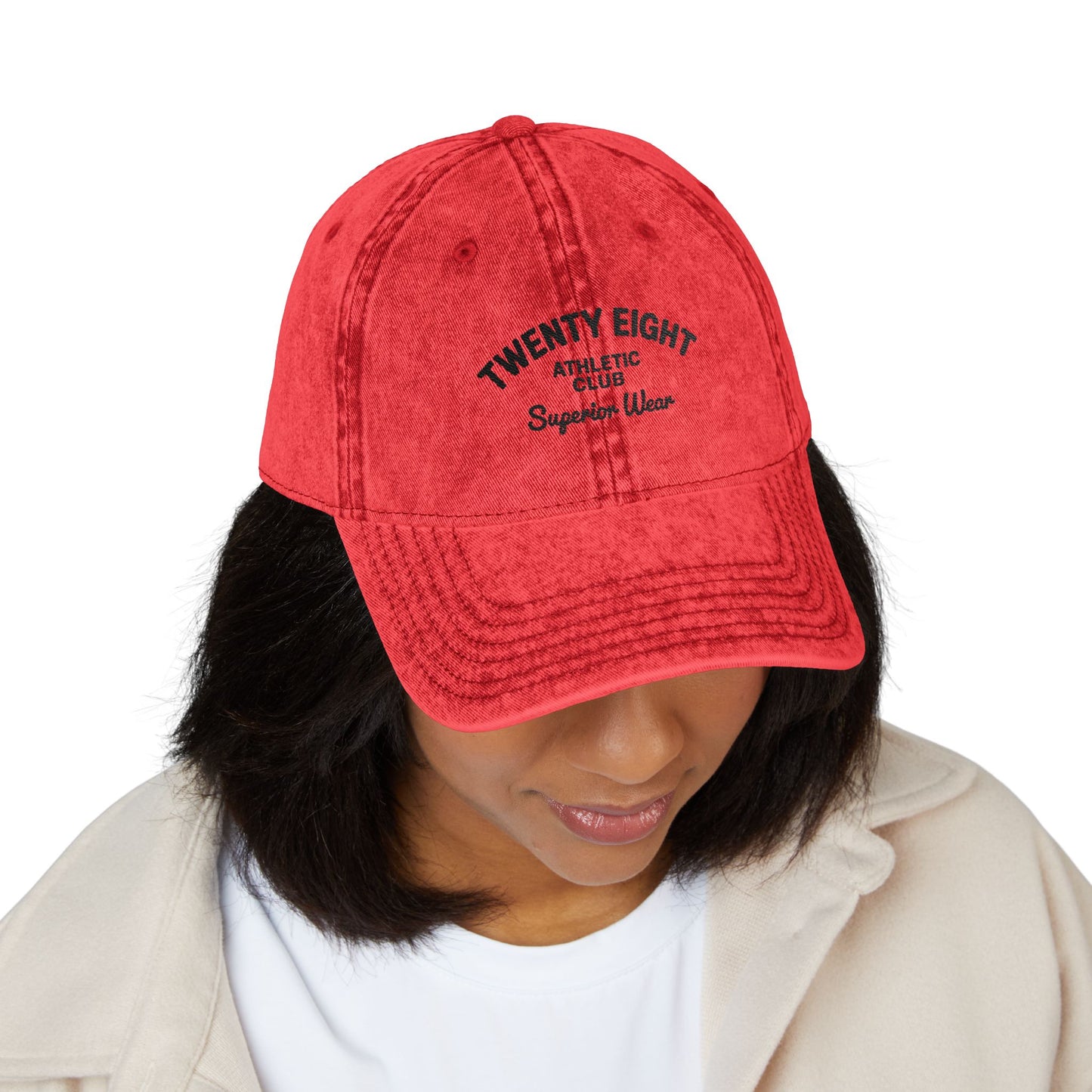 Vintage Embroidered Cap — 'TWENTY EIGHT' Distressed Dad Hat Hats Printify
