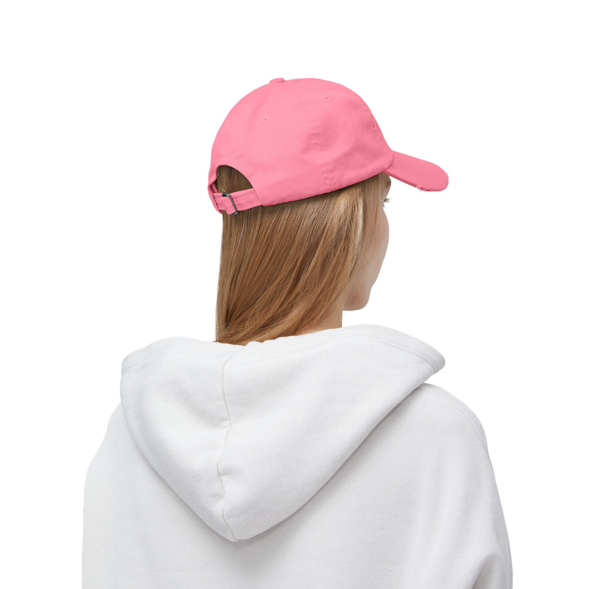Distressed Baseball Cap — LA Logo with Angel Wings & Clouds
