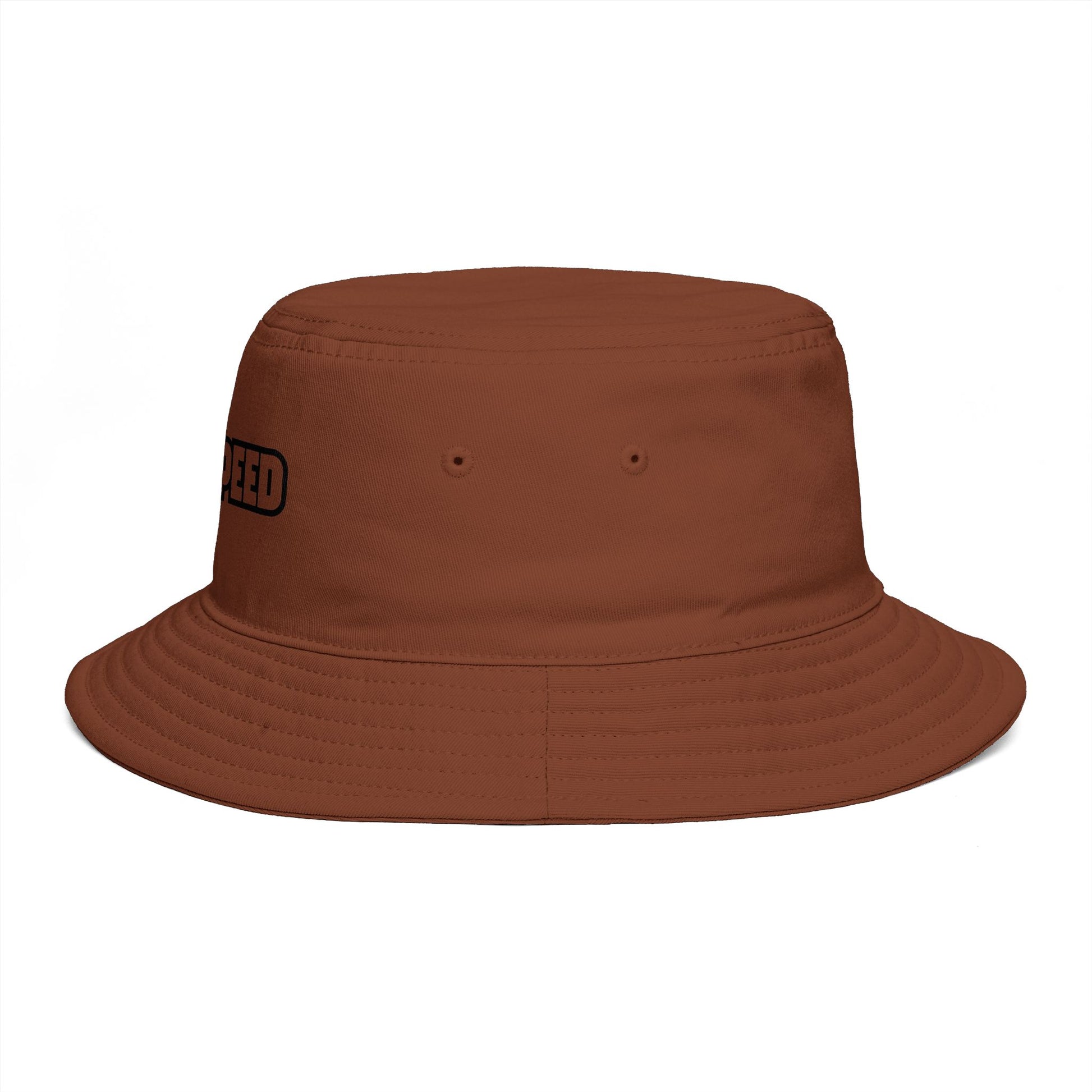 Godspeed Bucket Hat — Retro Script Embroidered Brown Sun Hat Hats Printify