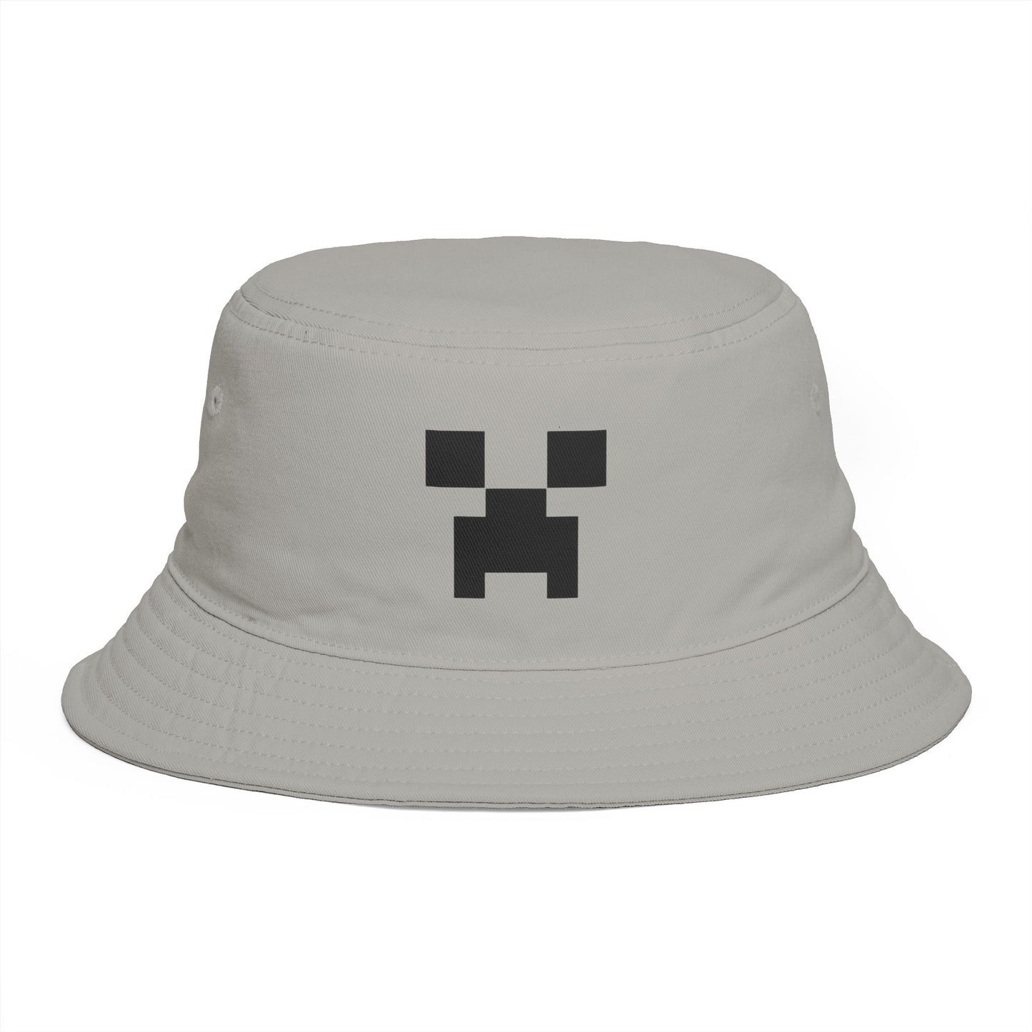 Pixel Creeper Face Bucket Hat | Gamer Minecraft Inspired Hat Hats Printify One size Storm