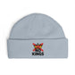 Cuff Beanie — 'No Kings' Streetwear Embroidered Beanie Hats Printify One size Powder