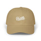 Classic Dad Cap – Minimal Script Embroidered Baseball Hat Hats Printify Khaki One size