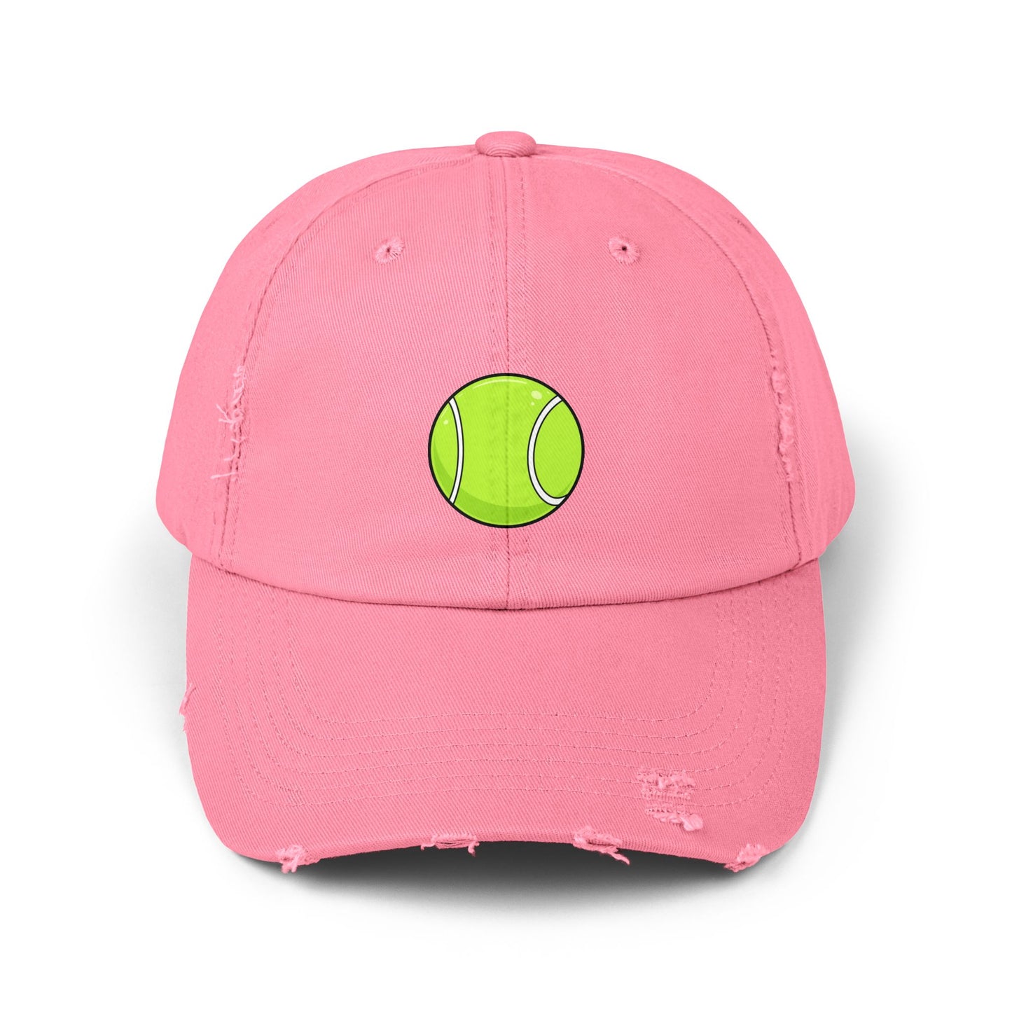 Distressed Tennis Ball Cap — Vintage Sport Dad Hat Hats Printify True Pink One size