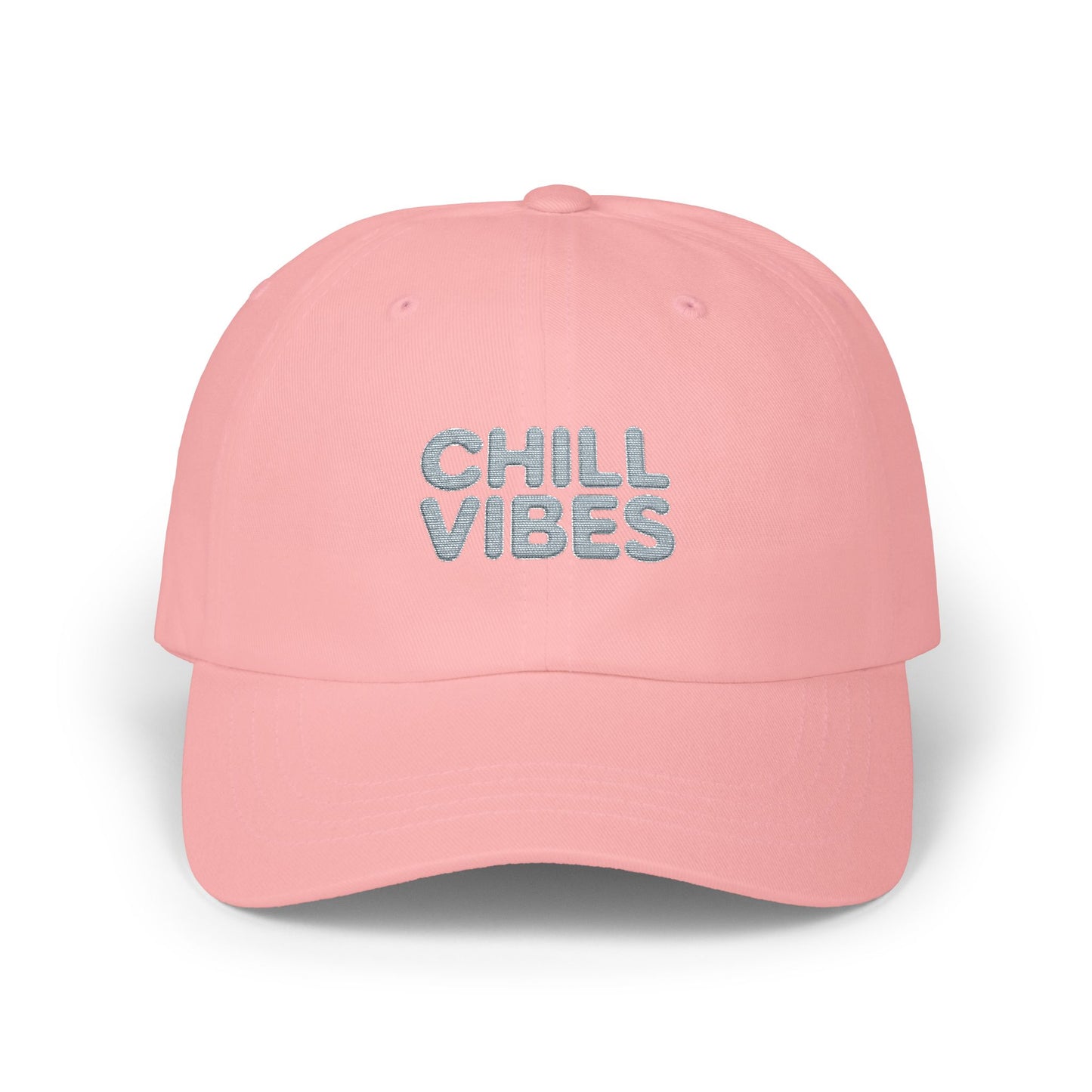Dad Cap — "Chill Vibes" Embroidered Baseball Hat Hats Printify Pink One size