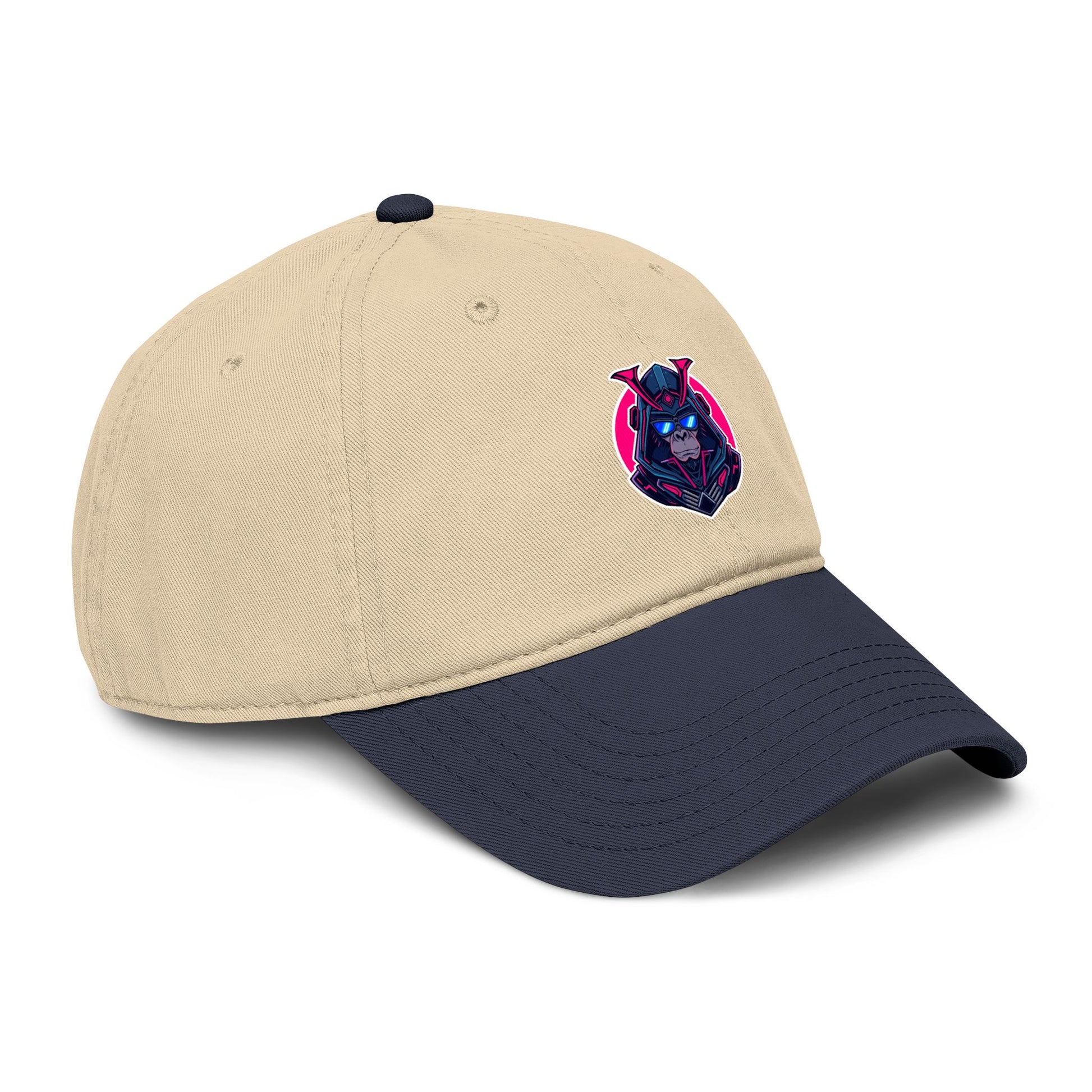 Embroidered Neon Samurai Baseball Cap — Washed Cotton Hat Hats Printify