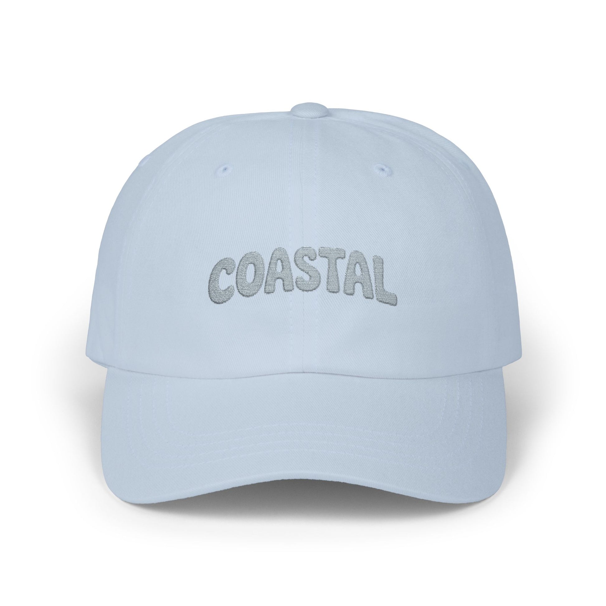 Coastal Dad Cap – Embroidered Beach Vibes Baseball Hat Hats Printify Light Blue One size