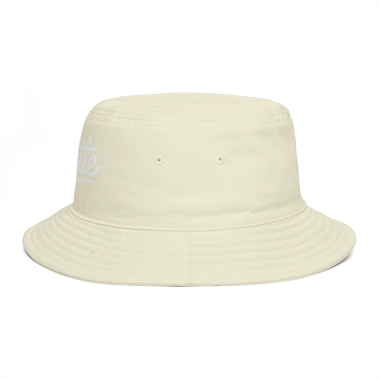 Hustle Embroidered Bucket Hat — Retro Script Streetwear Cap