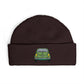 Cuff Beanie — Retro Green Car Embroidered Knit Hat Hats Printify One size Plum