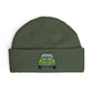 Cuff Beanie — Retro Green Car Embroidered Knit Hat Hats Printify One size Cypress