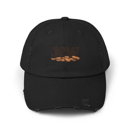 Distressed Coffee Bean Cap — Java Logo Dad Hat Hats Printify Black One size