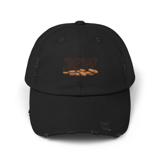 Distressed Coffee Bean Cap — Java Logo Dad Hat Hats Printify Black One size