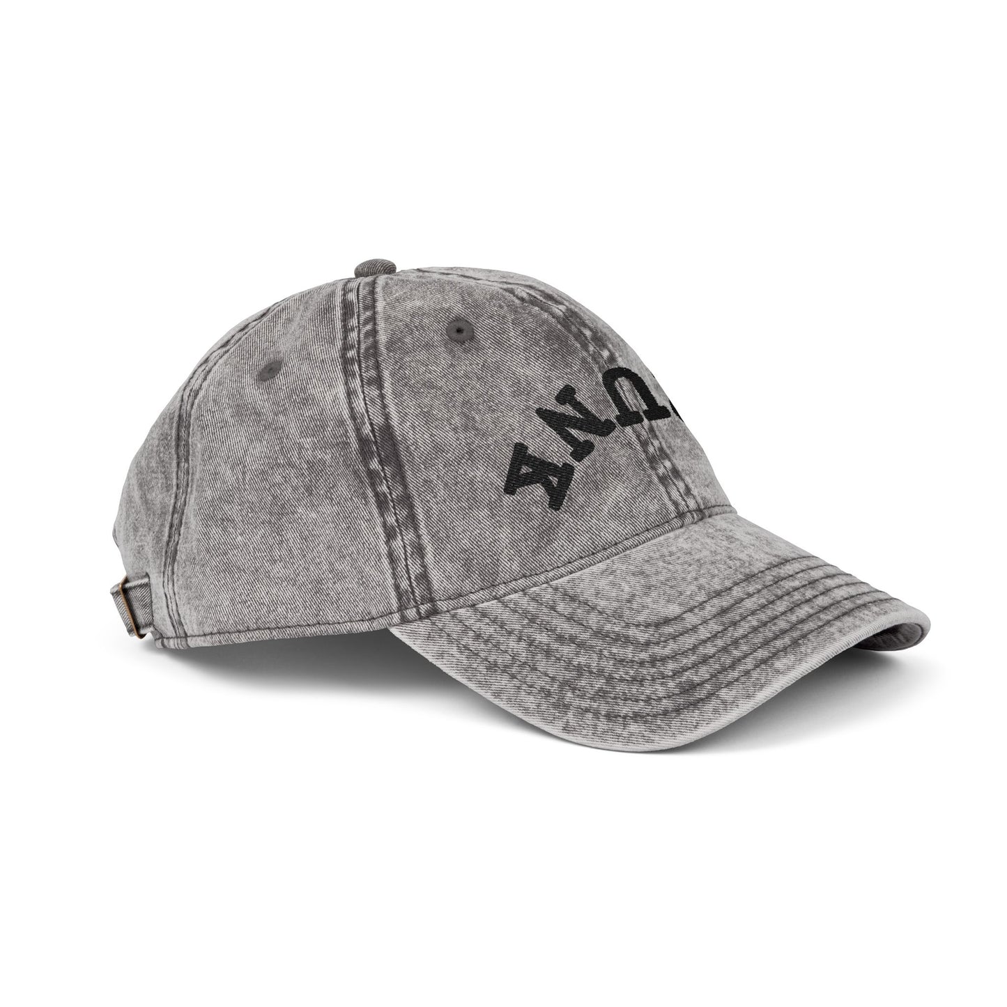 Embroidered Vintage 'DRUNK' Distressed Baseball Cap — Retro Red Cotton Hat