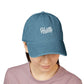 Hustle Embroidered Denim Hat — Casual Adjustable Baseball Cap Hats Printify
