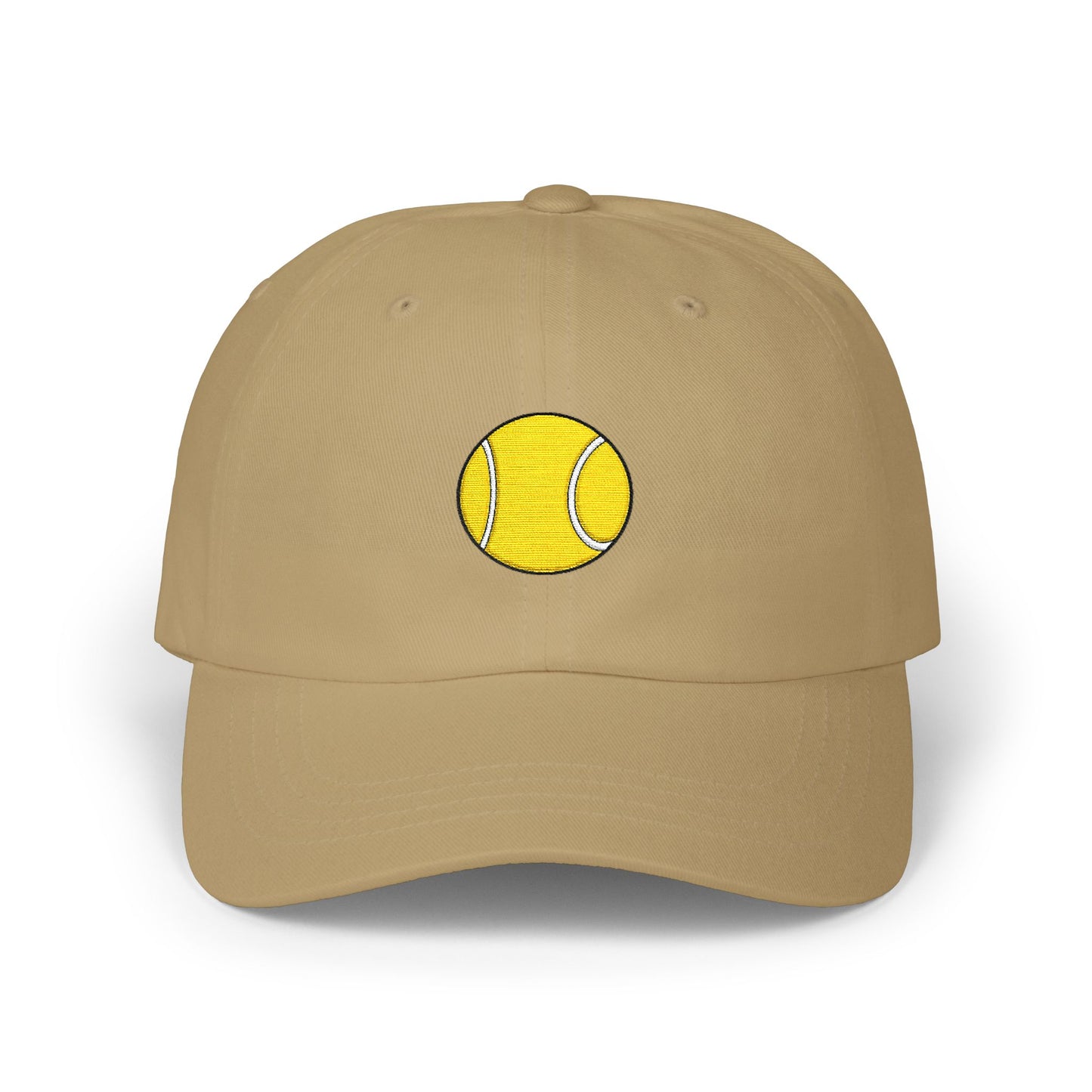 Tennis Ball Dad Cap — Minimal Embroidered Sports Hat Hats Printify Khaki One size