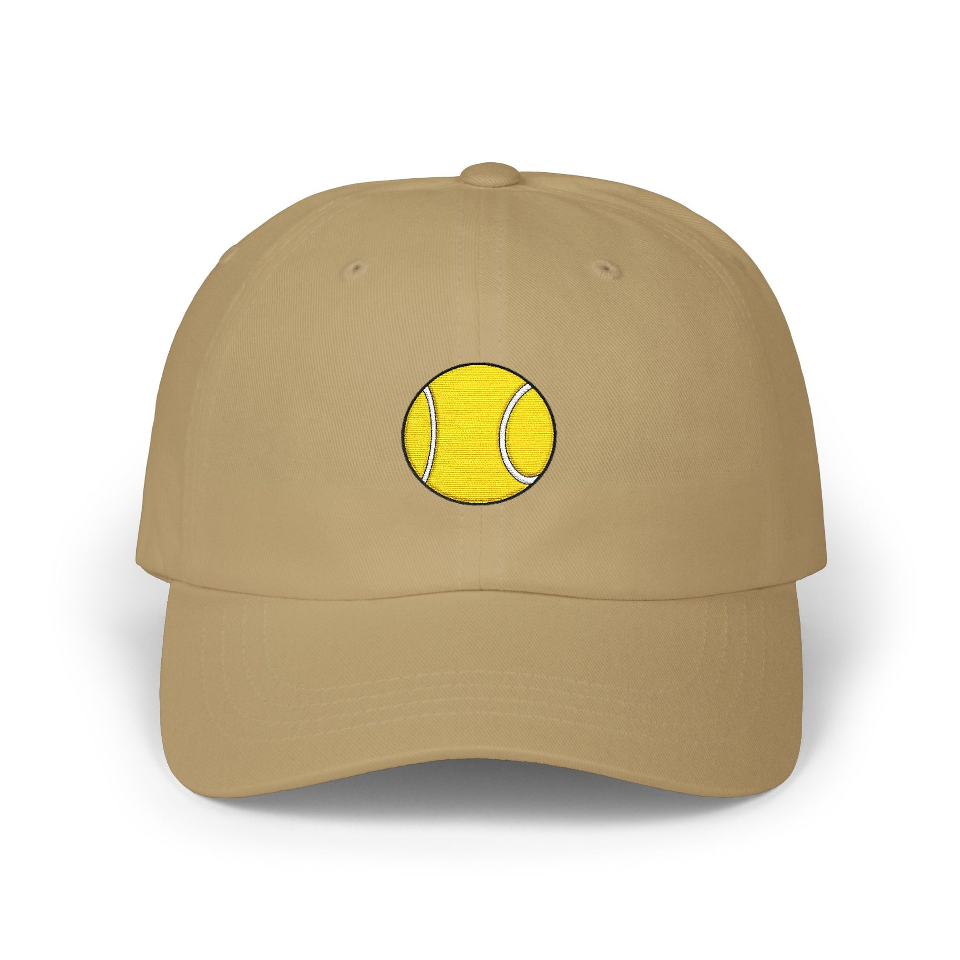 Tennis Ball Dad Cap — Minimal Embroidered Sports Hat Hats Printify Khaki One size