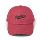 Distressed Baseball Cap — 'Brothers' Embroidered Vintage Dad Hat Hats Printify Dashing Red One size