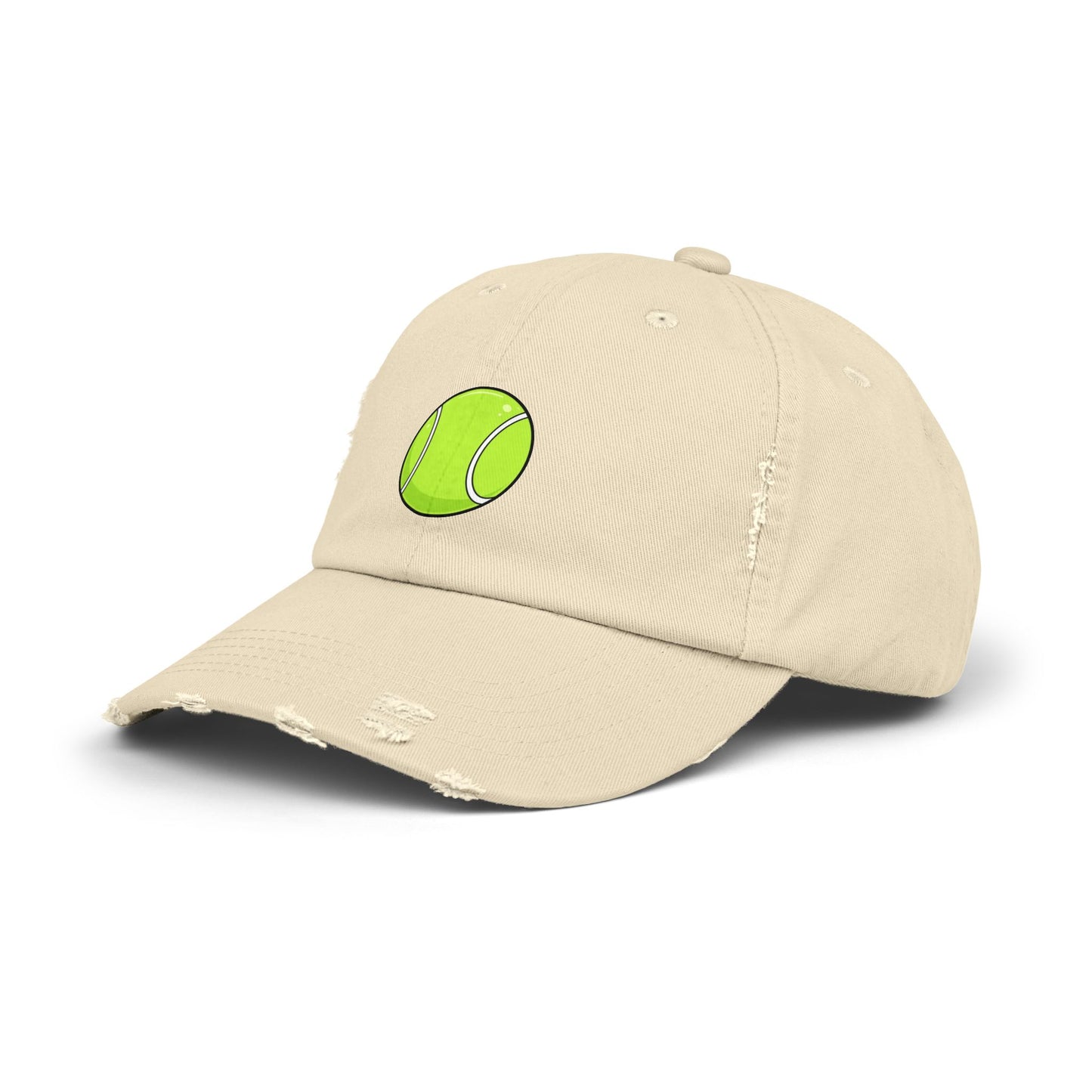 Distressed Tennis Ball Cap — Vintage Sport Dad Hat Hats Printify