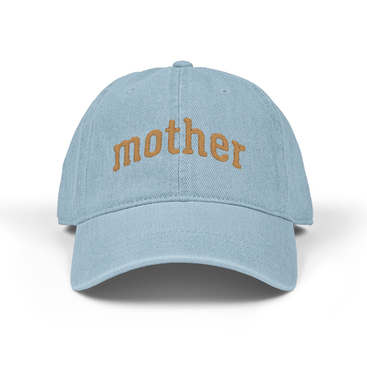 Embroidered "mother" Denim Hat — Casual Mom Baseball Cap, Gift for Mothers (Black)