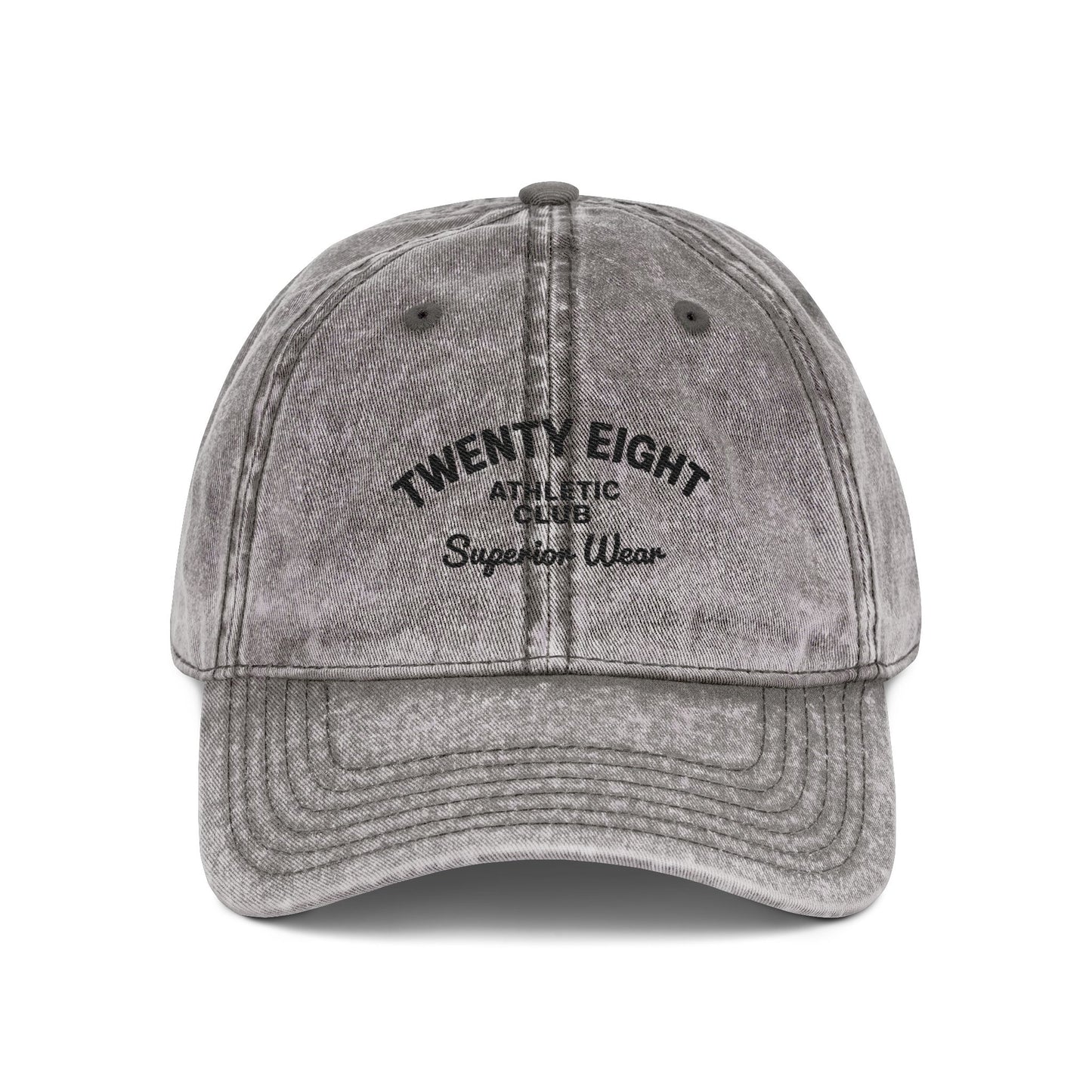 Vintage Embroidered Cap — 'TWENTY EIGHT' Distressed Dad Hat Hats Printify One size Charcoal Grey
