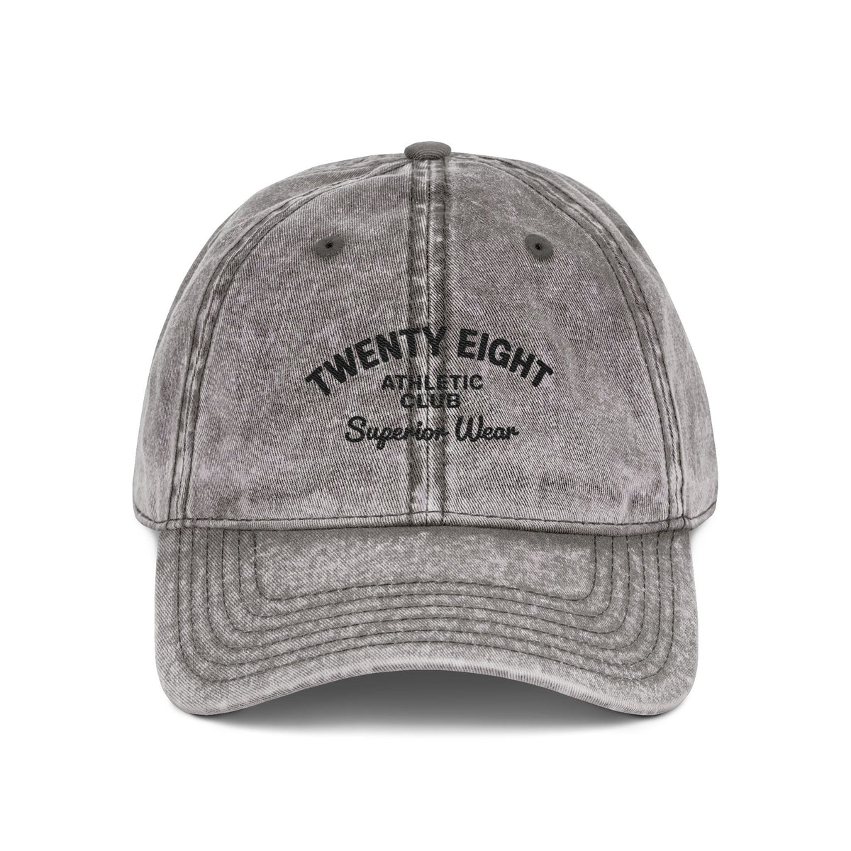 Vintage Embroidered Cap — 'TWENTY EIGHT' Distressed Dad Hat Hats Printify One size Charcoal Grey
