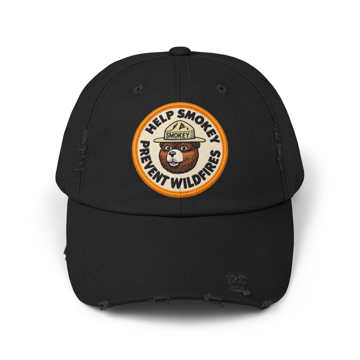 Unisex Distressed Cap Hats Printify Black One size