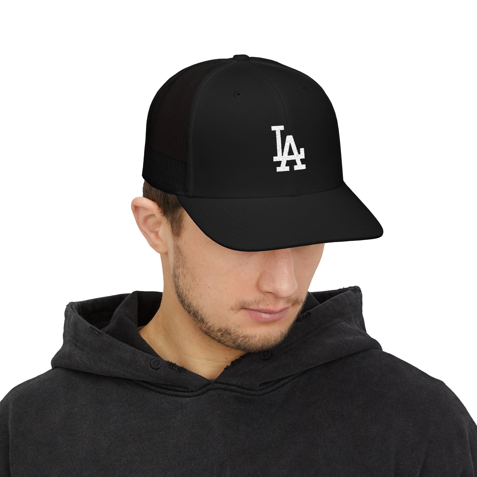 Embroidered LA Logo Snapback Trucker Cap Hats Printify