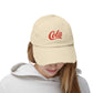 Distressed 'Cola' Vintage Baseball Cap – Retro Script Logo Hat Hats Printify