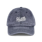 Hustle Embroidered Vintage Baseball Cap — Washed Red Dad Hat Hats Printify One size Navy