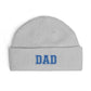 Dad Cuff Beanie — Embroidered Varsity Logo Knit Hat for Fathers, Gift for Dad Hats Printify One size Athletic Heather
