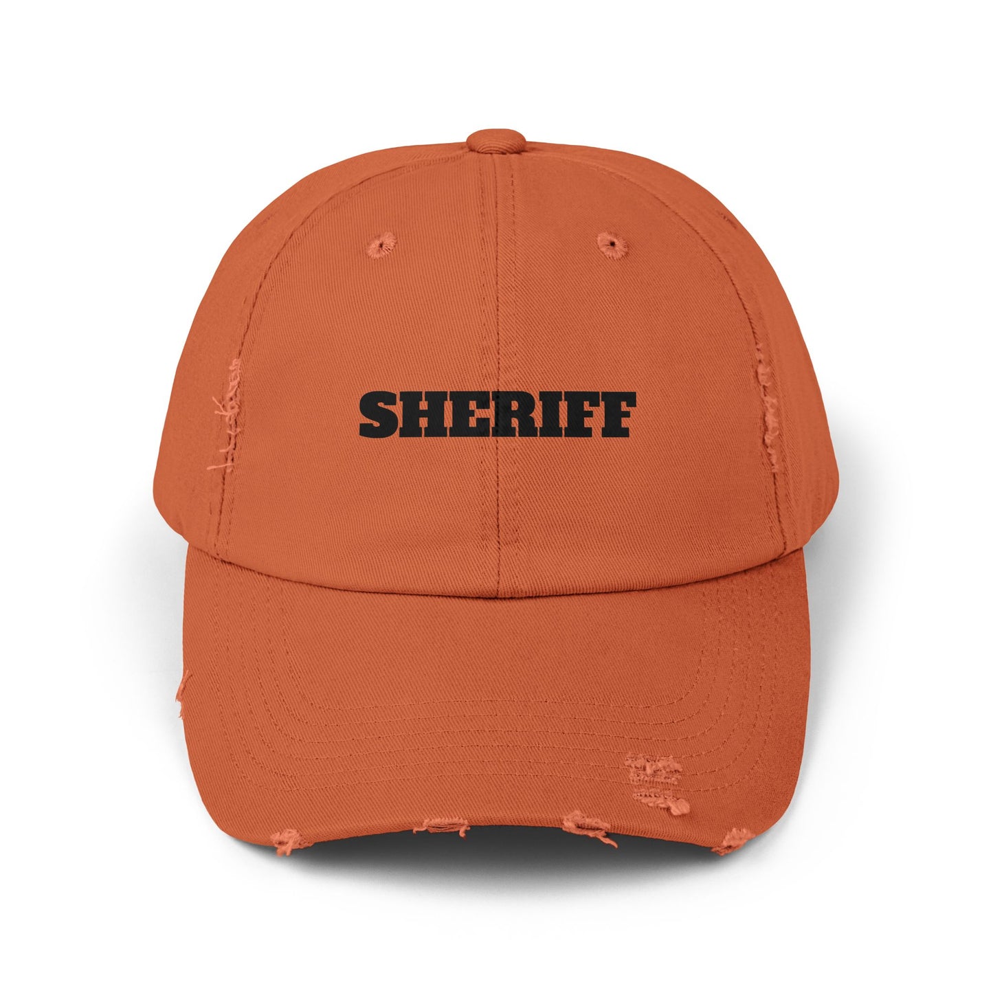 Sheriff Distressed Dad Hat — Vintage Western Sheriff Cap Hats Printify Burnt Orange One size