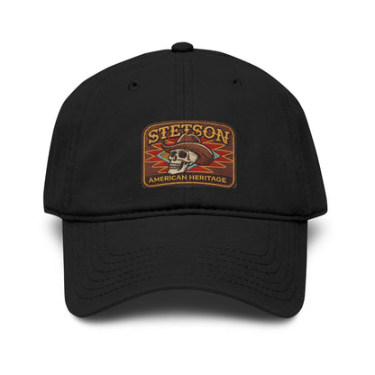Stetson Skull Patch Baseball Cap — Vintage American Heritage Washed Hat Hats Printify One size Black