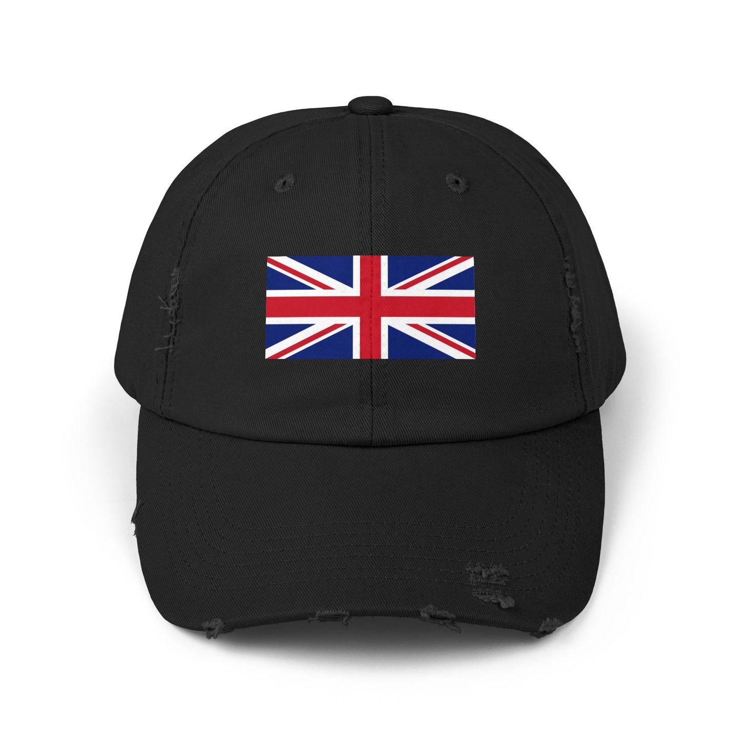 Distressed Union Jack Cap — British Flag Baseball Hat Hats Printify Black One size