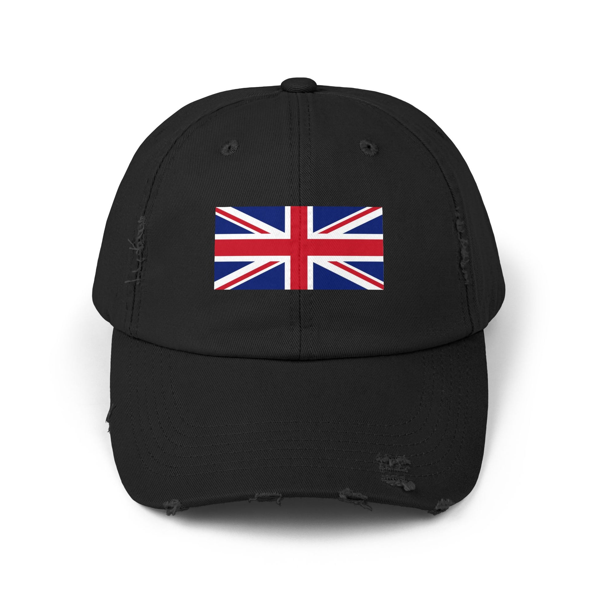 Distressed Union Jack Cap — British Flag Baseball Hat Hats Printify Black One size