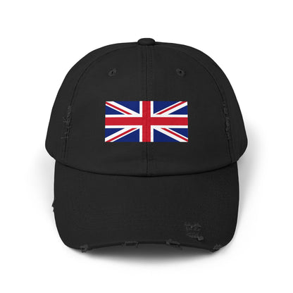 Distressed Union Jack Cap — British Flag Baseball Hat Hats Printify Black One size