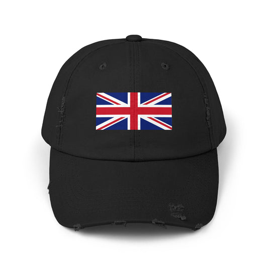 Distressed Union Jack Cap — British Flag Baseball Hat Hats Printify Black One size