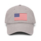 Embroidered American Flag Baseball Cap — Washed Cotton Patriotic Hat for 4th of July Hats Printify One size Gray