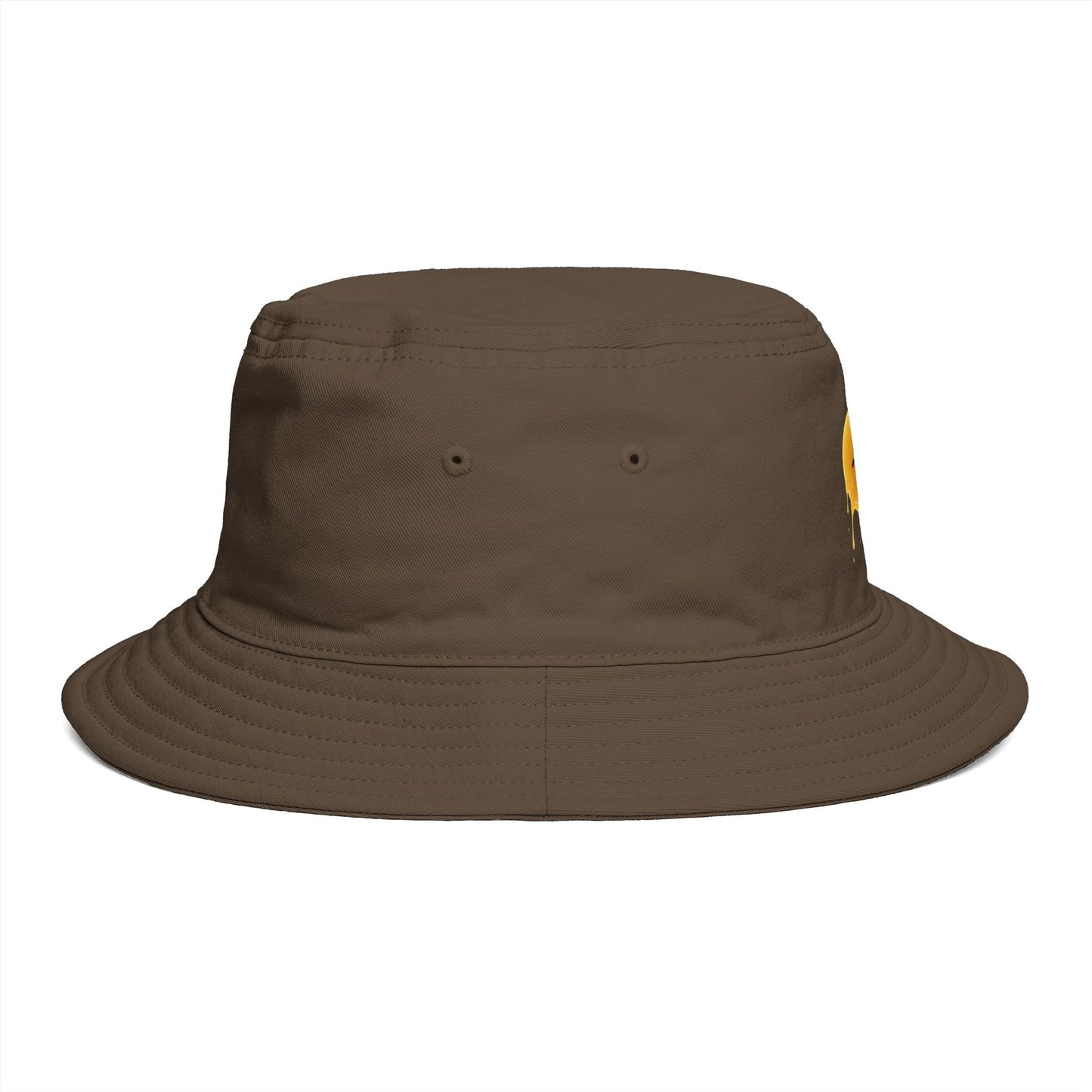 Smiley Drip Bucket Hat — Retro Melted Smile Face Sun Hat