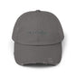 He's Goin' Distressed Dad Hat — Vintage Black Embroidered Cap