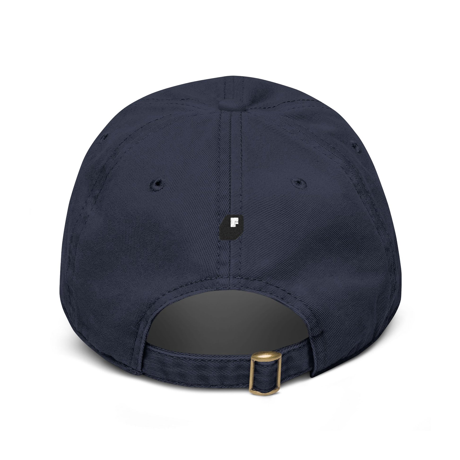 Washed Baseball Cap with Tiny Orange Pushpin Embroidery — Casual Everyday Hat Hats Printify