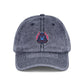 Vintage Embroidered Owl Dad Hat — Washed Gray Cap Hats Printify One size Navy