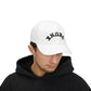 Dad Cap – 'DRUNK' Arch Embroidered White Baseball Hat